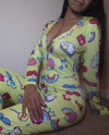 Fabulous, rainbow, candy land, cherry, popsicle, clouds and stars, onesie, pajama, adult, sexy, sleepwear, jumpsuit