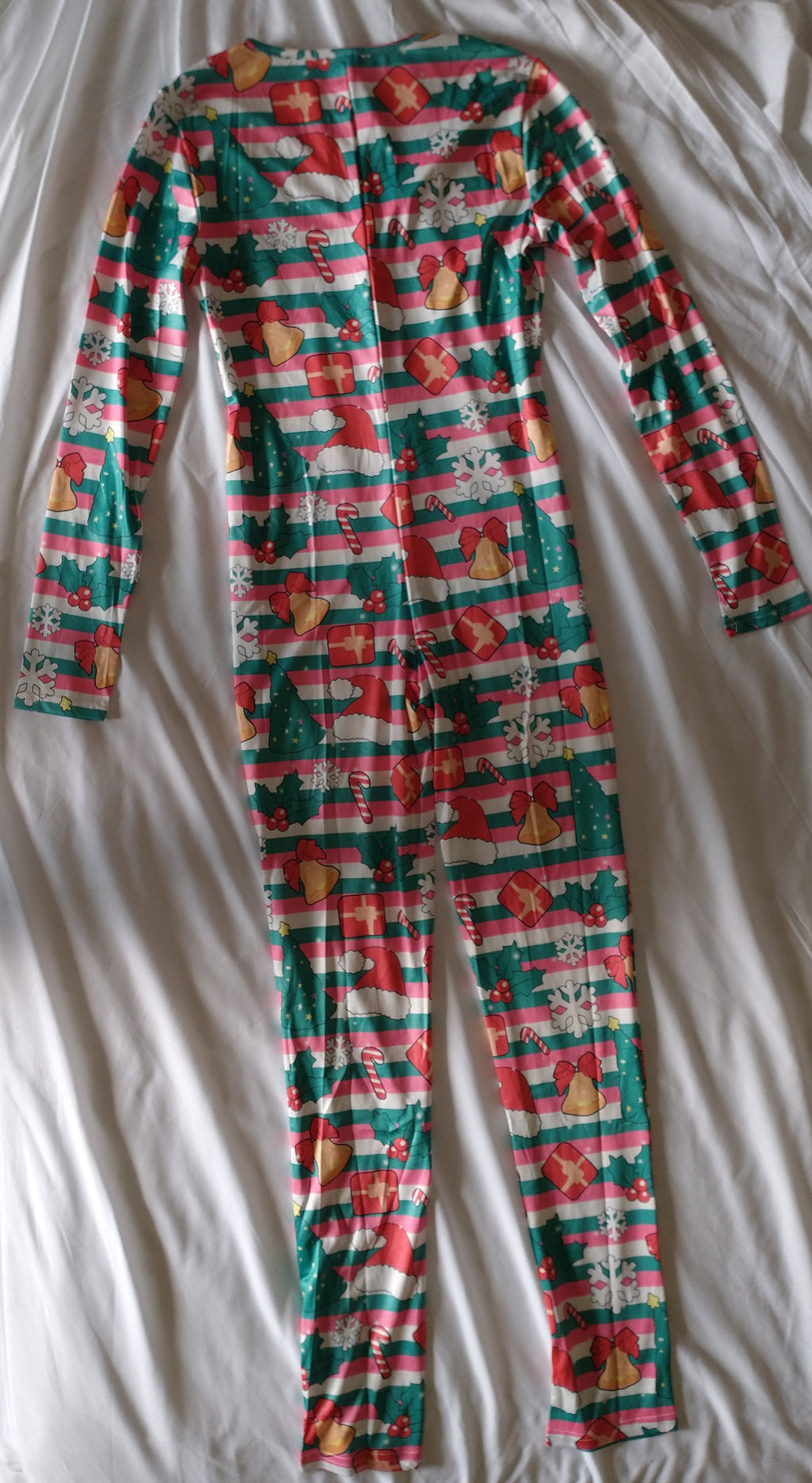 christmas candy cane christmas tree adult onesie pajama jumpsuit for woman