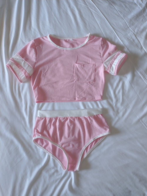 sexy adult two piece pajama sleepwear 